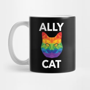 LGBTQ | Ally Cat | Pride Gift | Be Kind | Funny LGBTQ Gift Idea | Cat Lover | Kitty Lover | Love Is Love | Rainbow Mug